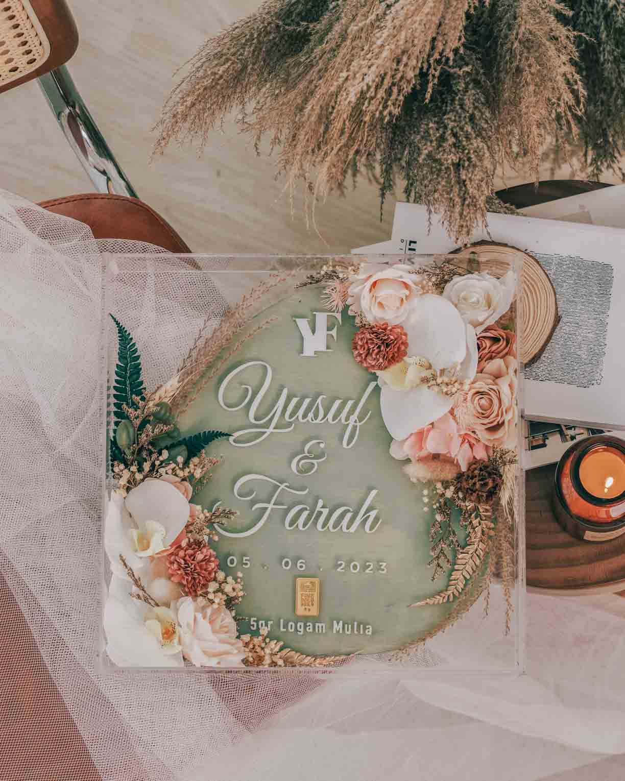 Frame Mas Kahwin Team Avocado Green 3D frame