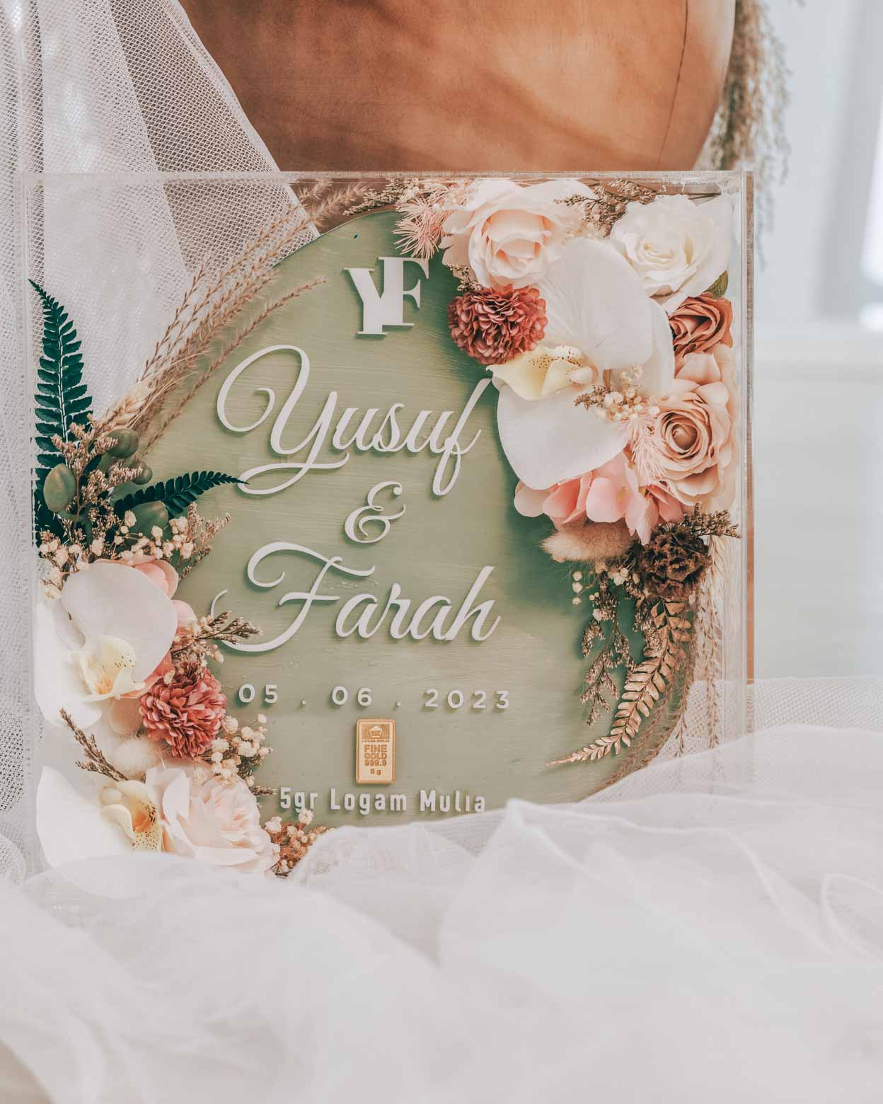 Frame Mas Kahwin Team Avocado Green 3D frame