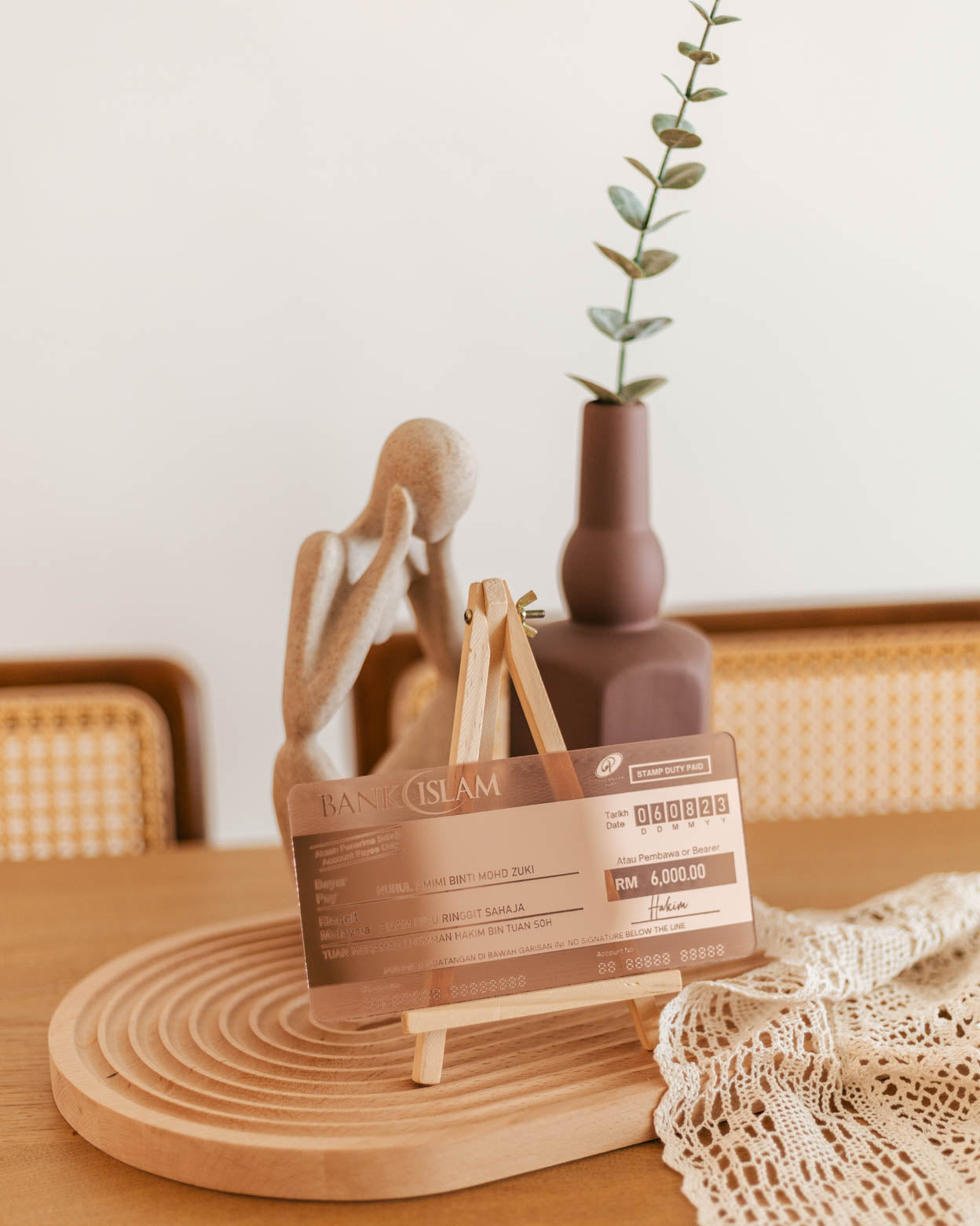 Mock up cheque acrylics | Replika Cek