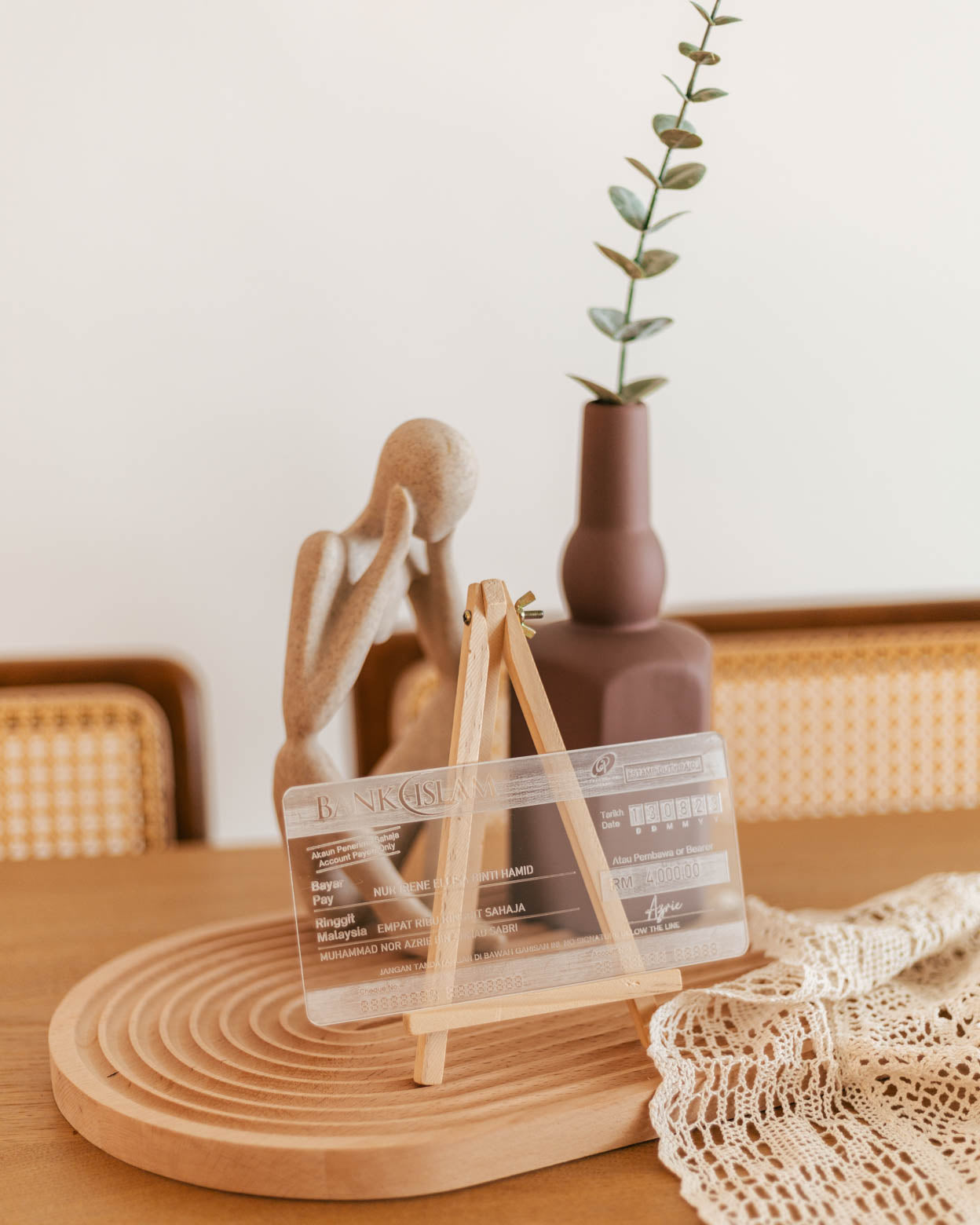 Mock up cheque acrylics | Replika Cek