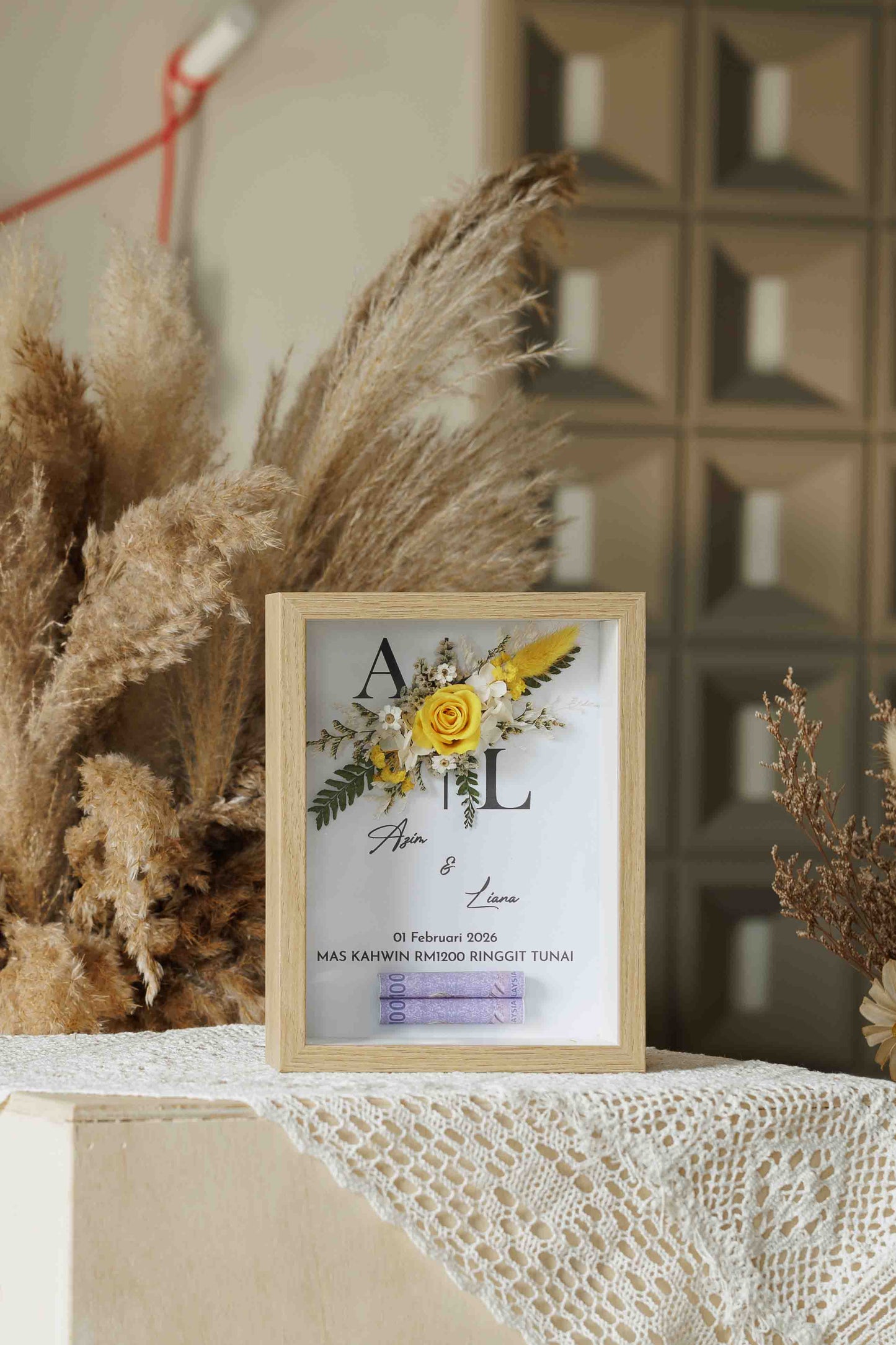 Seri Eksklusif Kayu wood photo frame noted