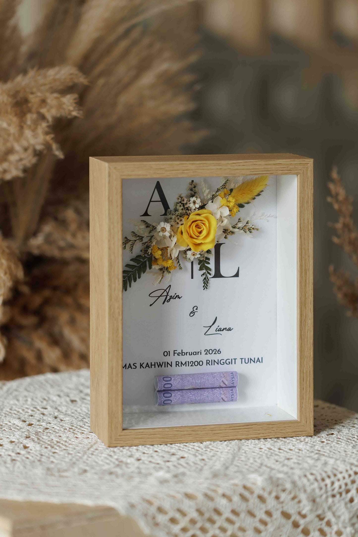 Seri Eksklusif Kayu wood photo frame noted