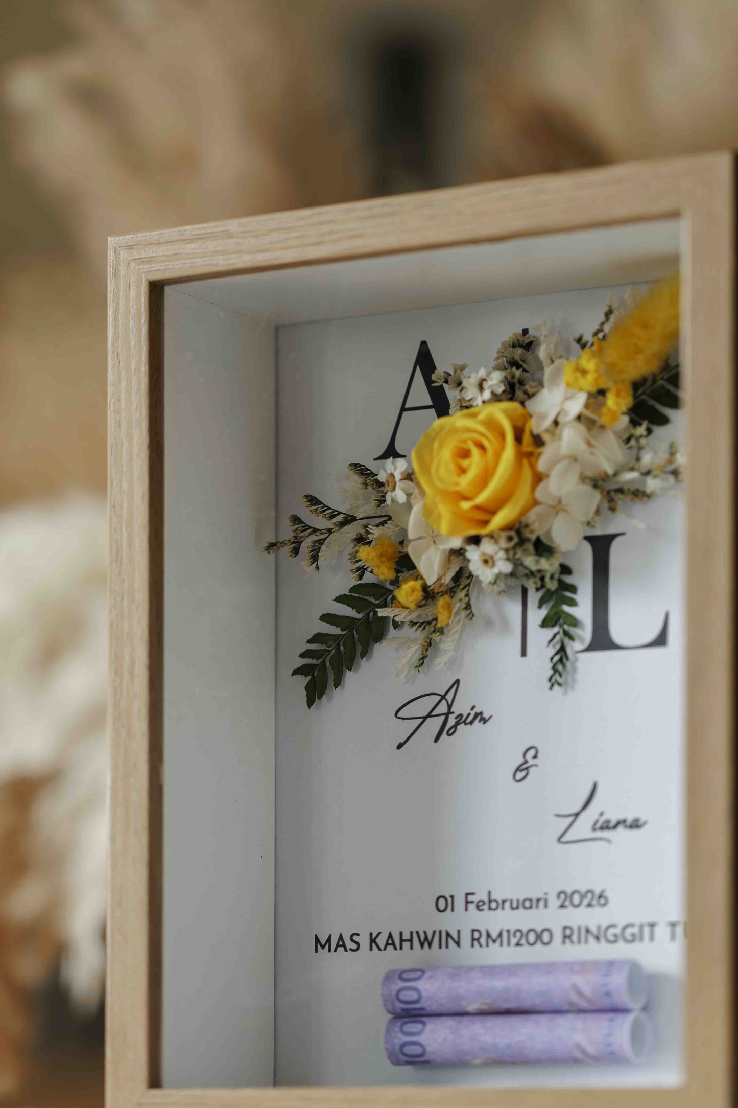 Seri Eksklusif Kayu wood photo frame noted