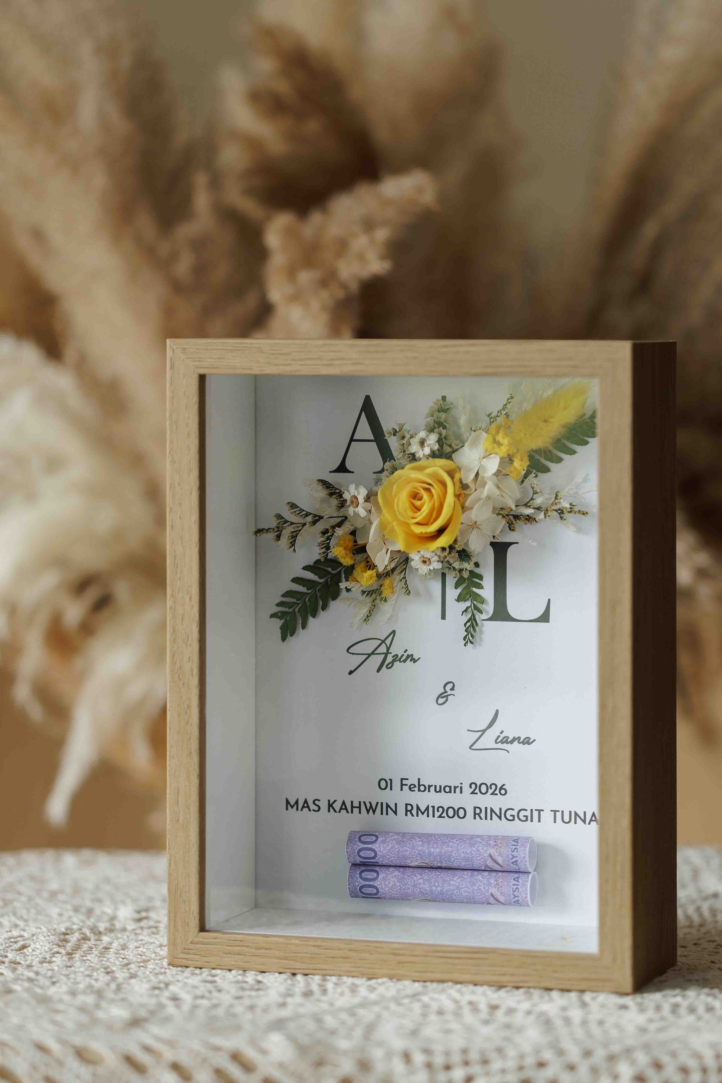 Seri Eksklusif Kayu wood photo frame noted