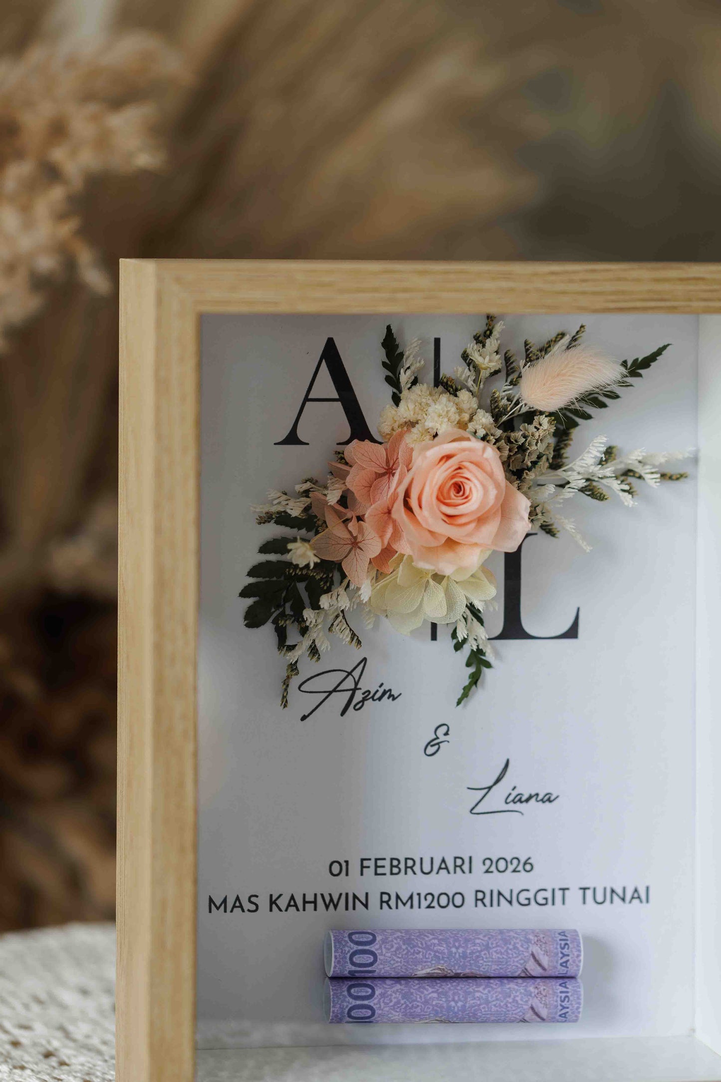 Seri Eksklusif Kayu wood photo frame noted