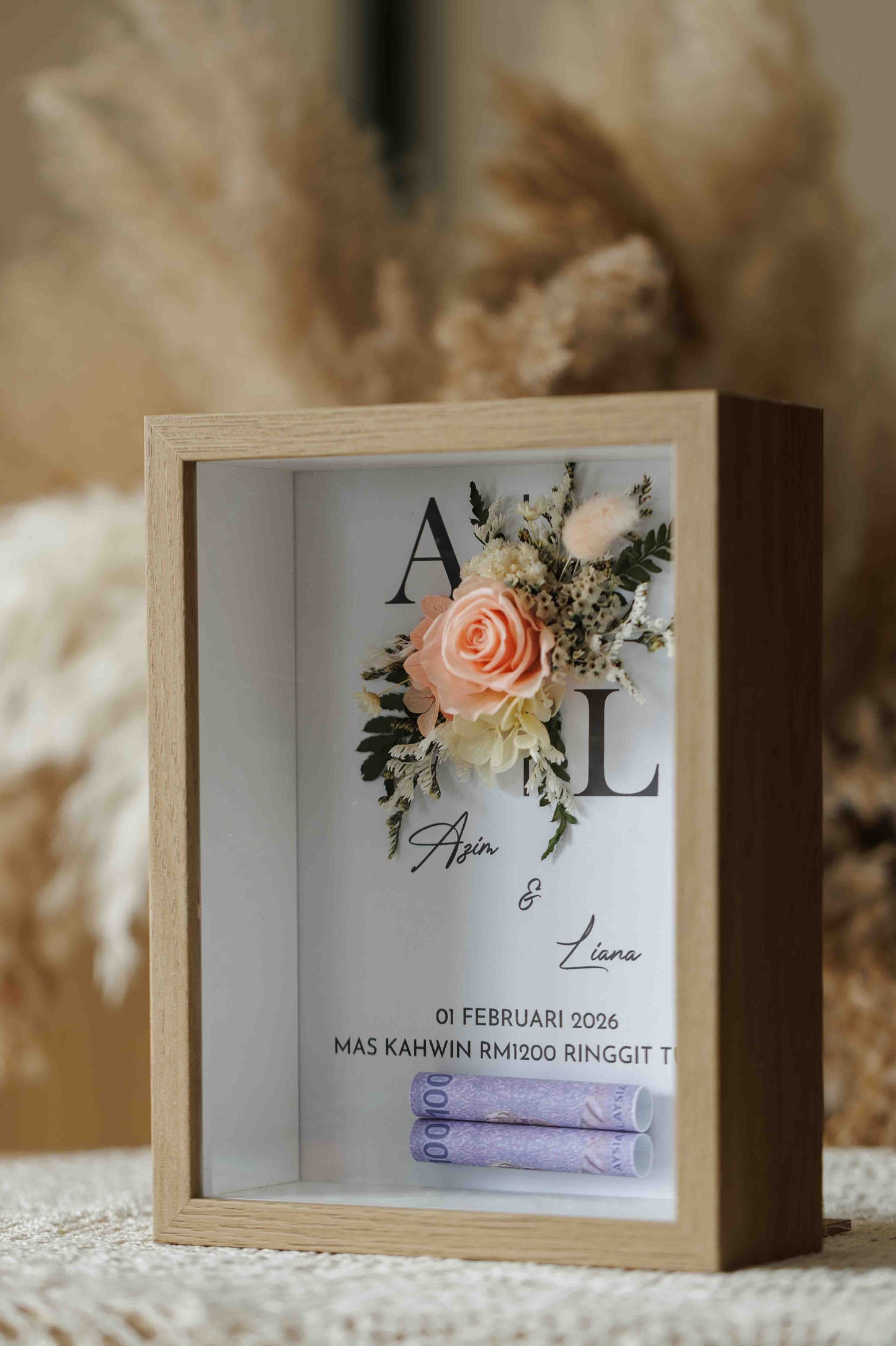 Seri Eksklusif Kayu wood photo frame noted