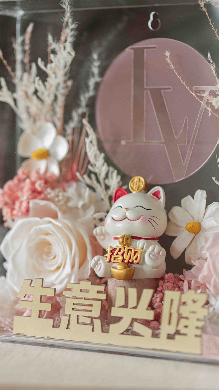 Maneki Neko 3D (Pink White)